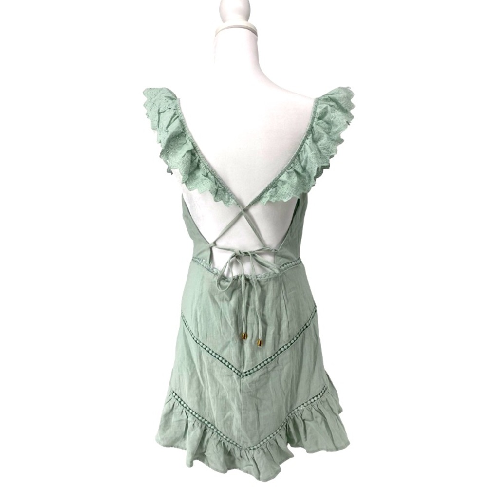 Hello Molly Ruffled Sage Dress
